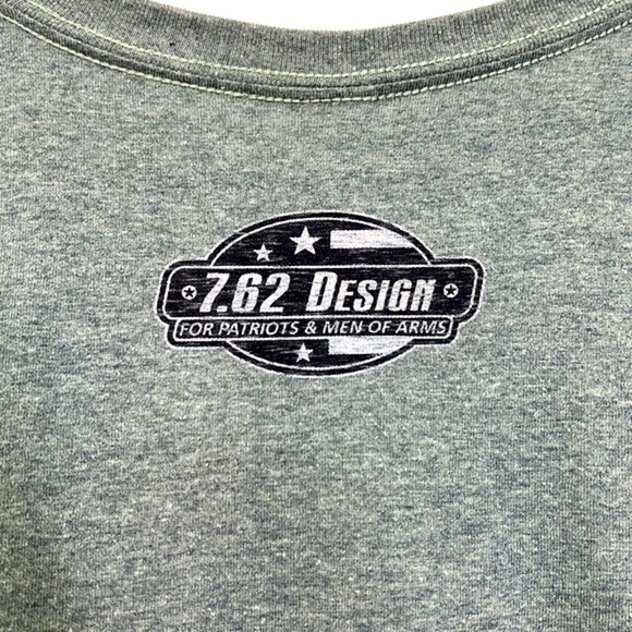 7.62 Design - Veteran Bullet Flag Battle Space Olive Green T Shirt Size XL - Picture 11 of 11